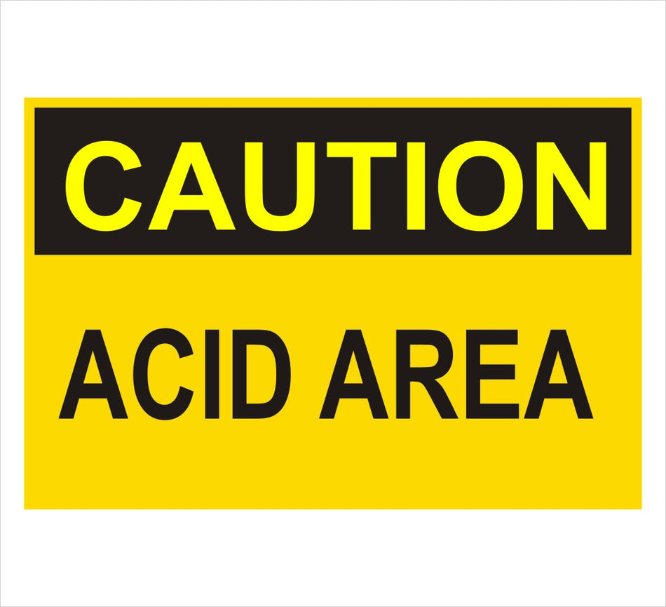 Acid Area Caution Sign Decal