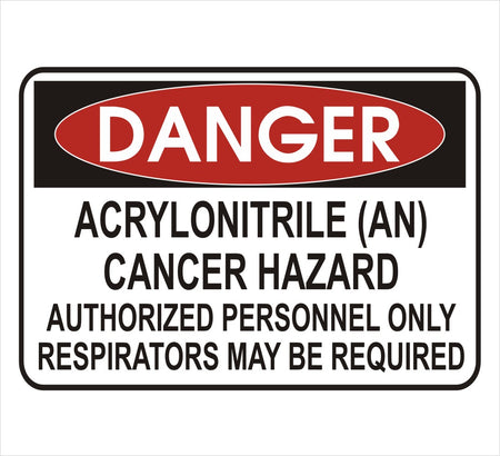 Acrylonitrile Hazard Danger Decal
