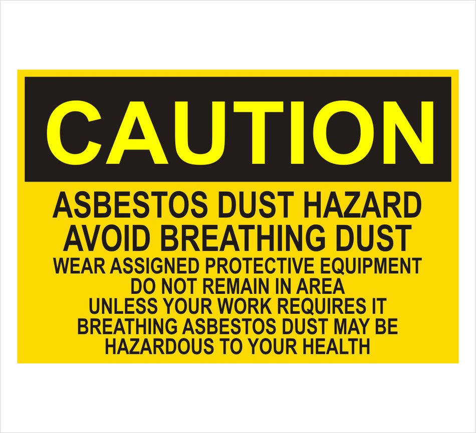 Asbestos Dust Hazard Caution Sign Decal