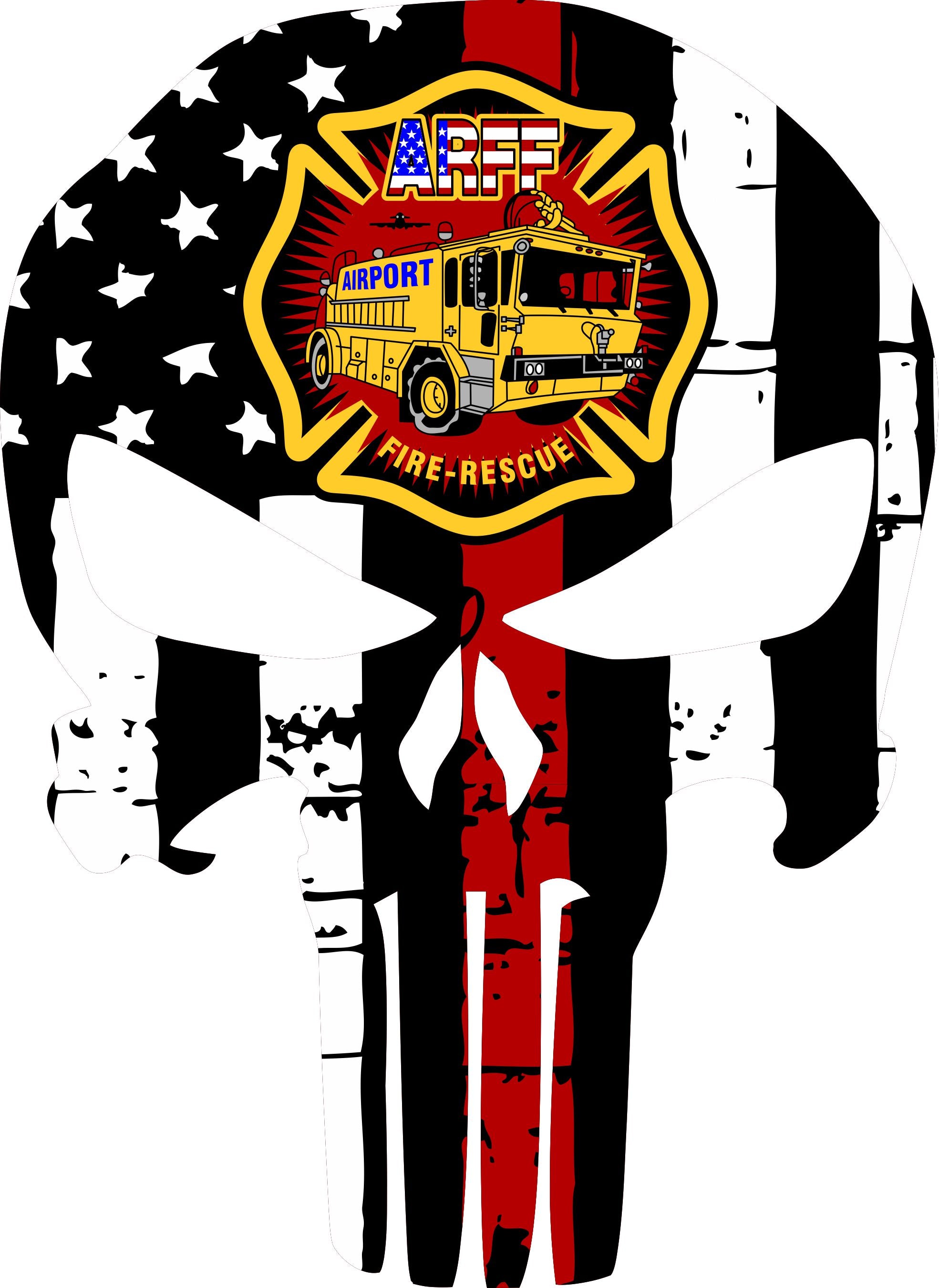 Arff Sticker Airport Firefighter ARFF Punisher Decal – Powercall Sirens LLC