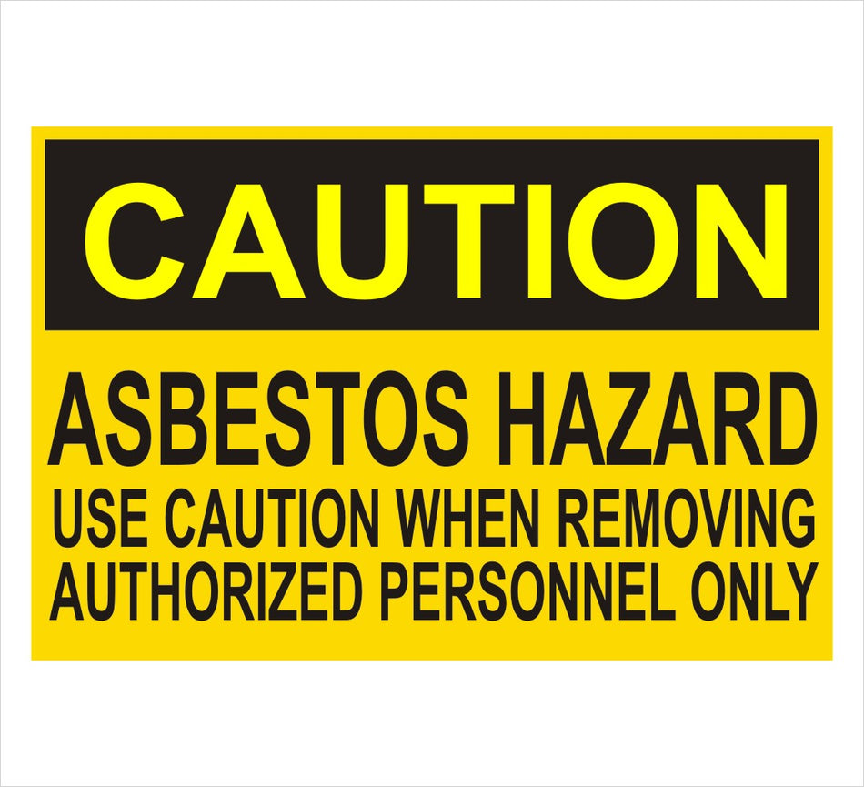 Asbestos Hazard Caution Sign Decal