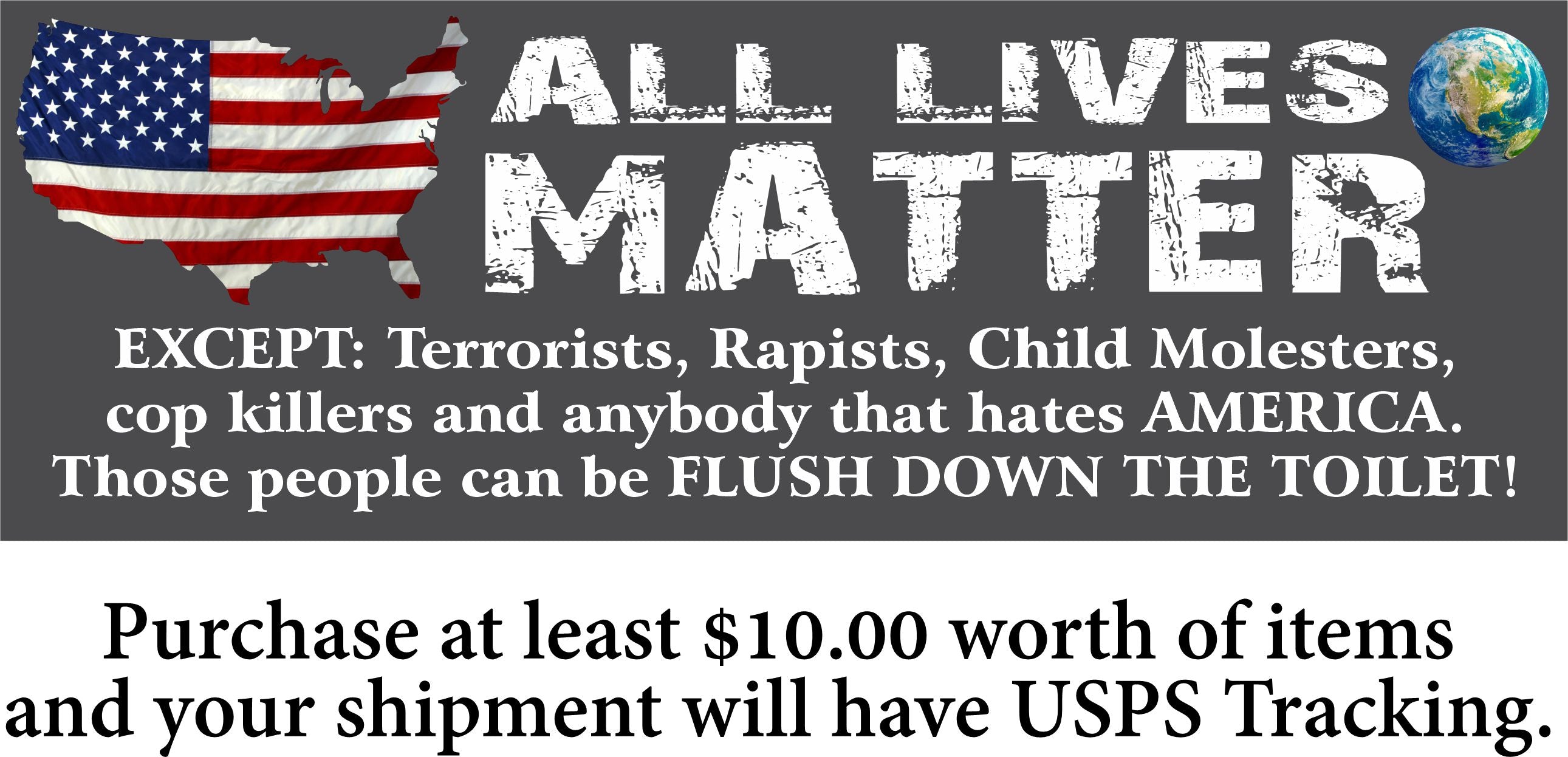 All Live Matter Flush Toilet Bumper Sticker 8.6"x3" - Powercall Sirens LLC