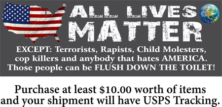 All Live Matter Flush Toilet Bumper Sticker 8.6"x3" - Powercall Sirens LLC