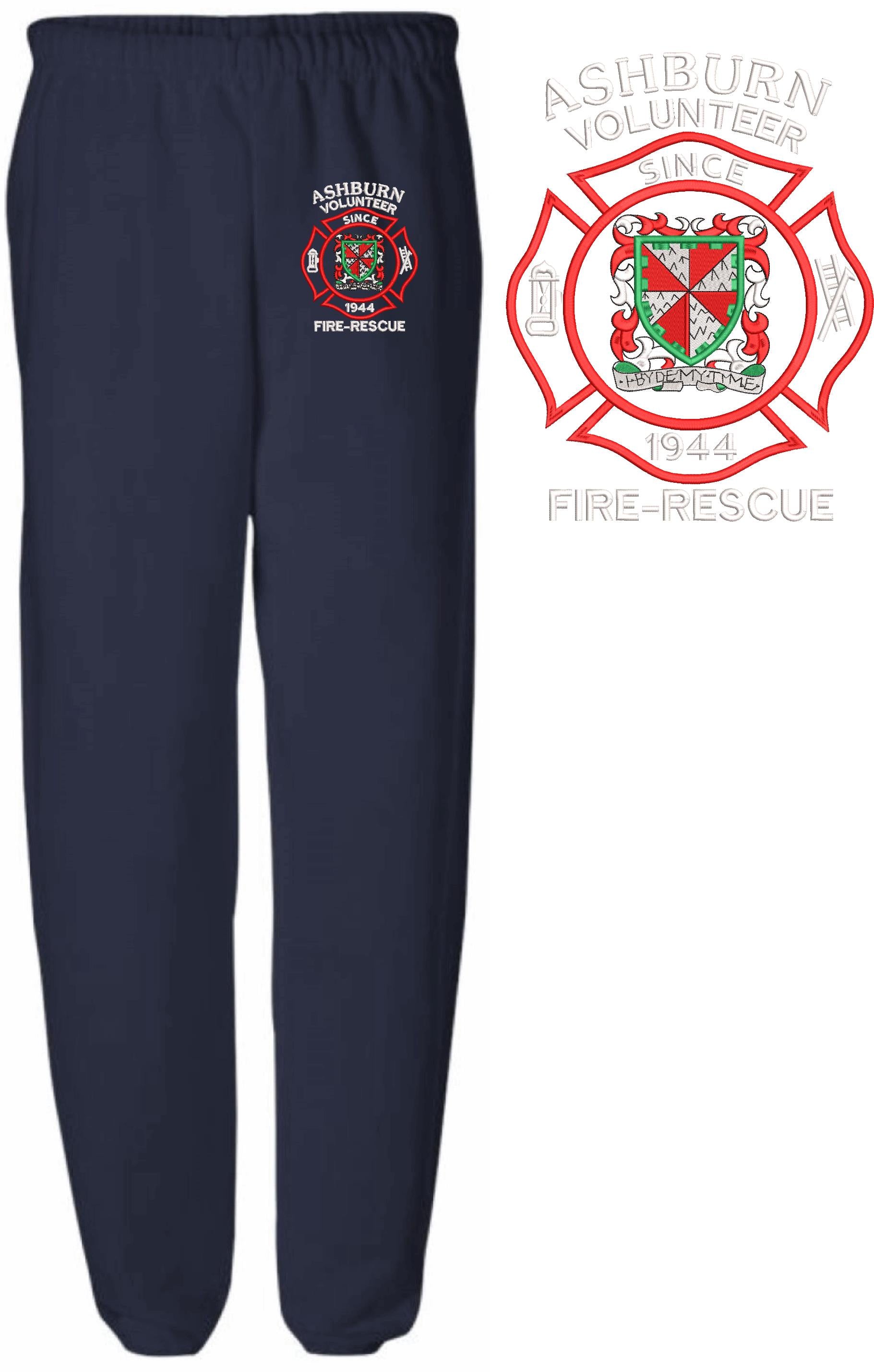 Ashburn Vol. Fire & Rescue Embroidered Sweatpants - Powercall Sirens LLC