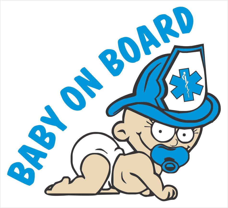 Baby On Board Blue EMS Decal - Powercall Sirens LLC