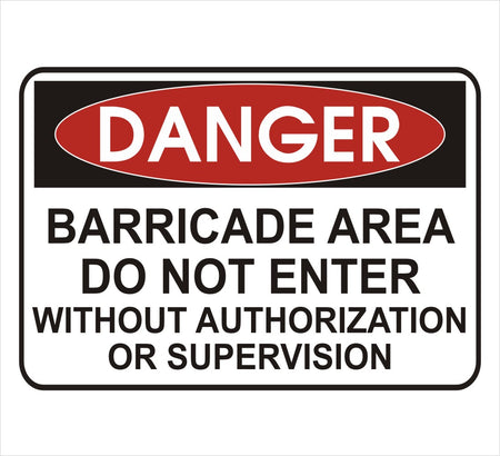 Barricade Area Danger Decal