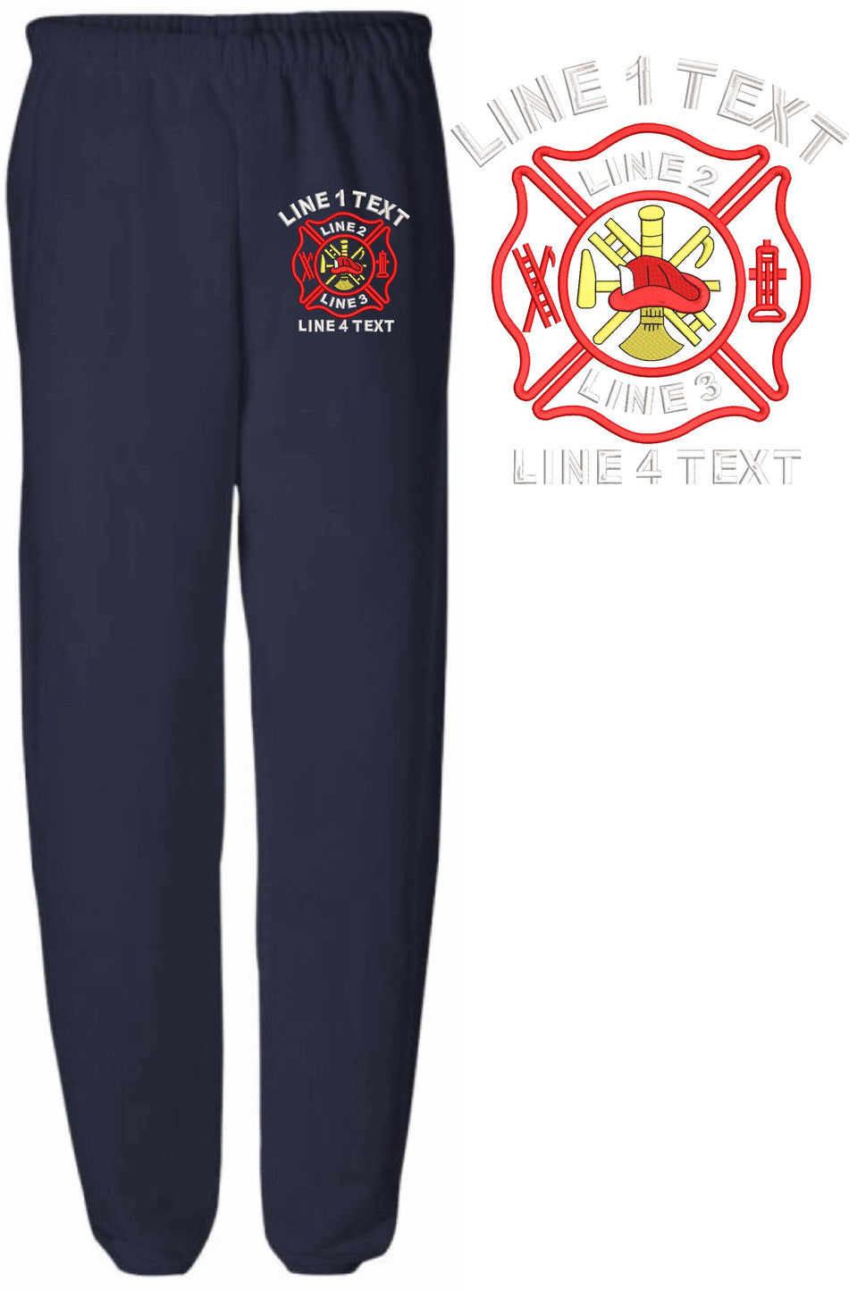 Basic 4 Maltese Cross Embroidered Sweatpants - Powercall Sirens LLC