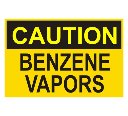 Benzene Vapors Caution Sign Decal