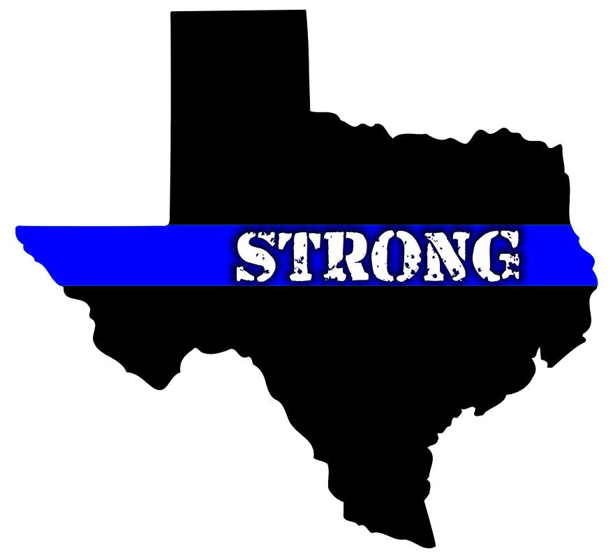 Thin blue line Houston Texas Strong Window Decal 090117