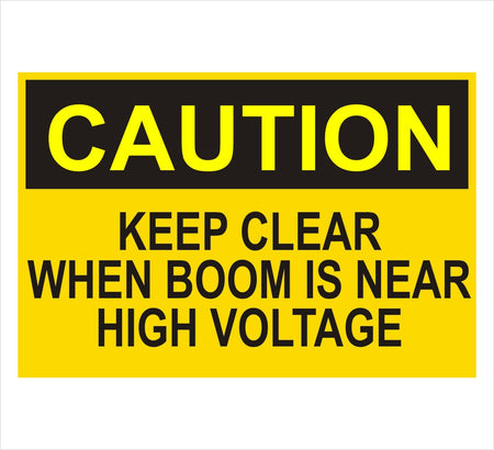 Keep Clear When Boom is Near High Voltage Decal