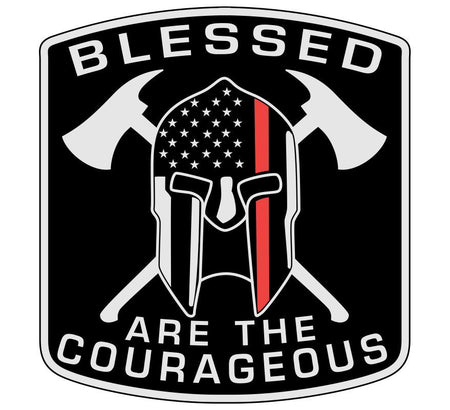 Blessed are the Courageous Thin Red Line Decal - Powercall Sirens LLC