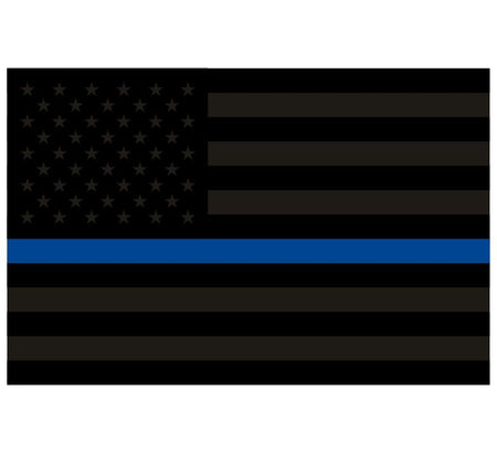 Blacklite Thin Blue Line USA Flag Reflective Decal - Powercall Sirens LLC