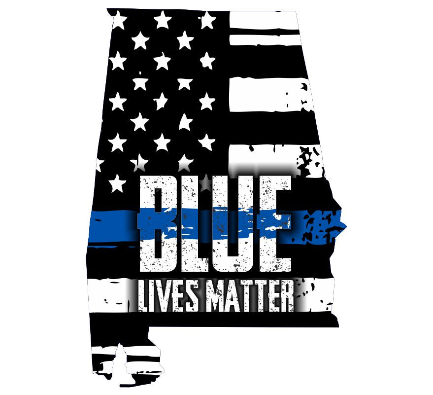 Alabama Thin Bold Blue Lives Matter Decal