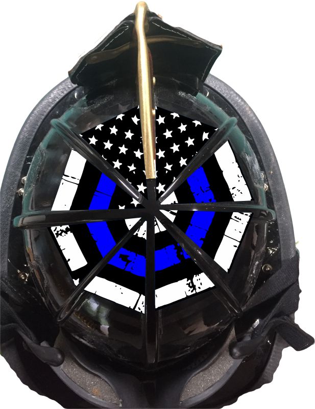 Thin Blue Line 8 Section Reflective Helmet Flag – Powercall Sirens LLC Thin Blue Line 8 Section Reflective Helmet Flag – Powercall Sirens LLC