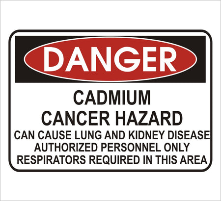 Cadmium Cancer Hazard Danger Decal