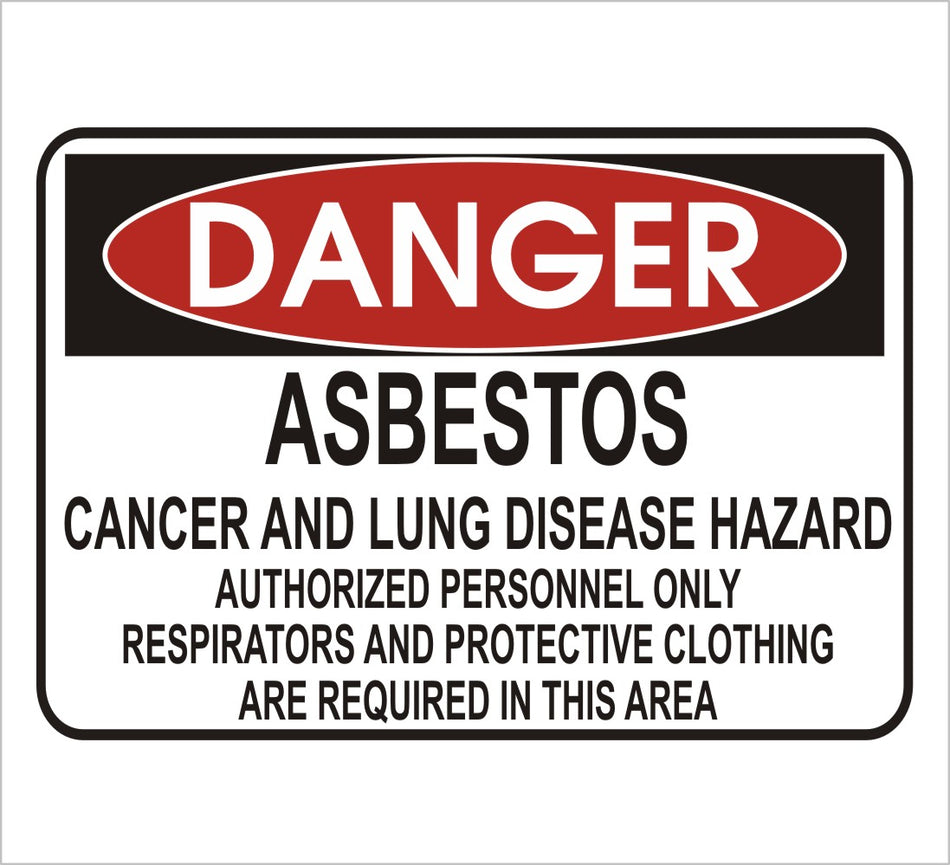 Asbestis Hazard Danger Decal