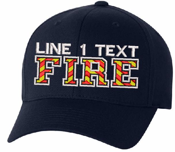Chevron Fire Style Embroidered Flex Fit Hat - Powercall Sirens LLC