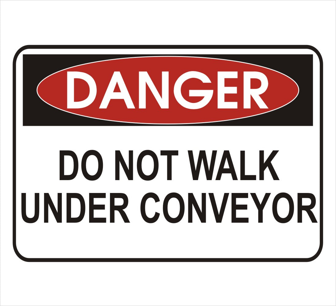 Do Not Walk Under Conveyor Danger Decal