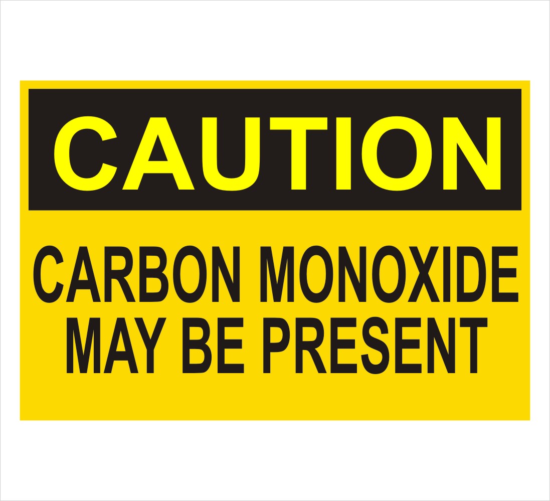 Carbon Monoxide May Be Present Caution Decal