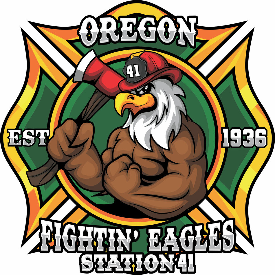 Oregon Fightin Eagles Sta. 41 Customer Decal