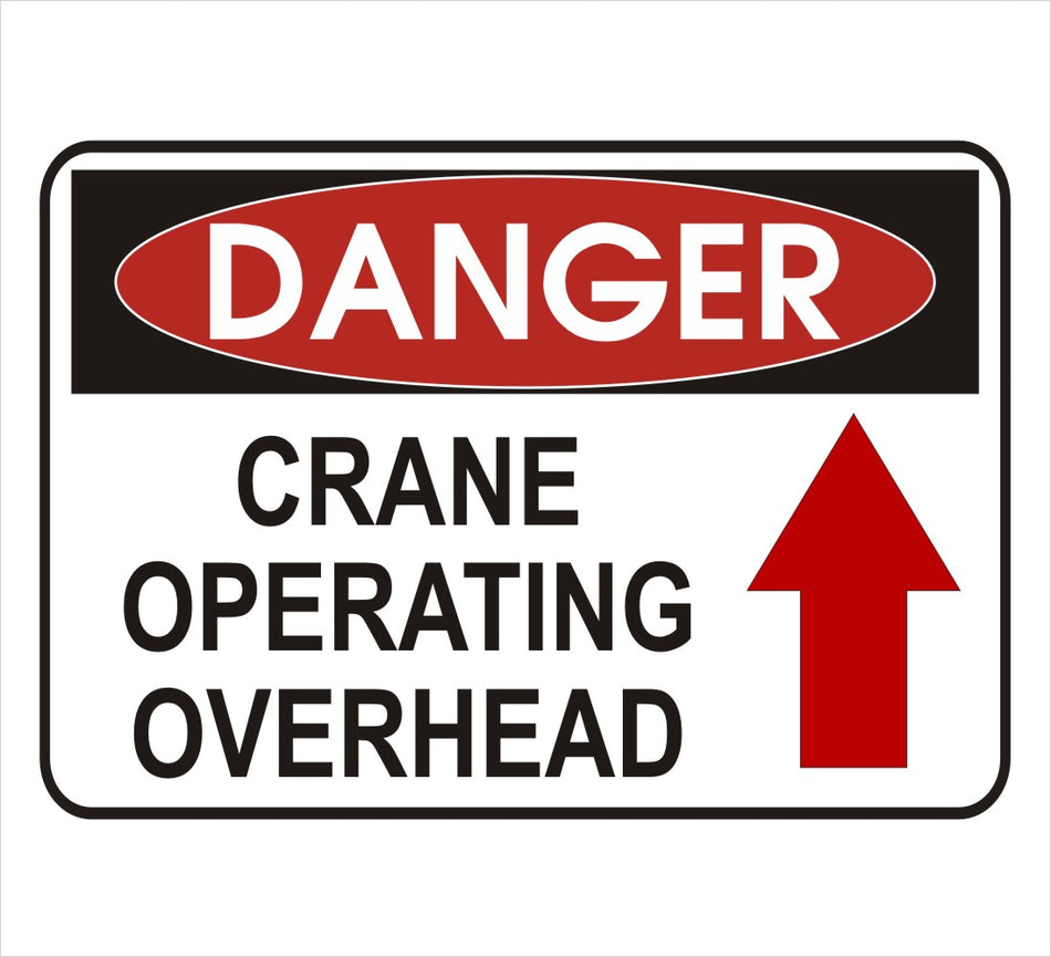 Crane Operating Overhead Danger Decal