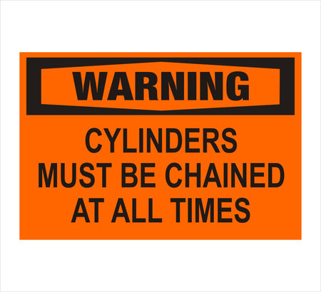 Cylinders Must Be Chained Warning Decal