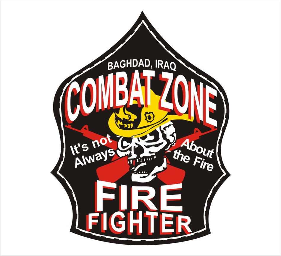 Combat Zone Firefighter Shield Decal