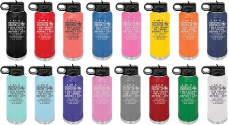 Think Before I Act Engraved Skinny Tumbler or Water Bottle - Powercall Sirens LLC