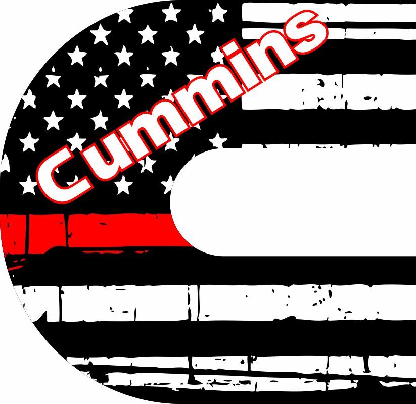 Dodge Cummins Tattered Red Line Decal - Powercall Sirens LLC