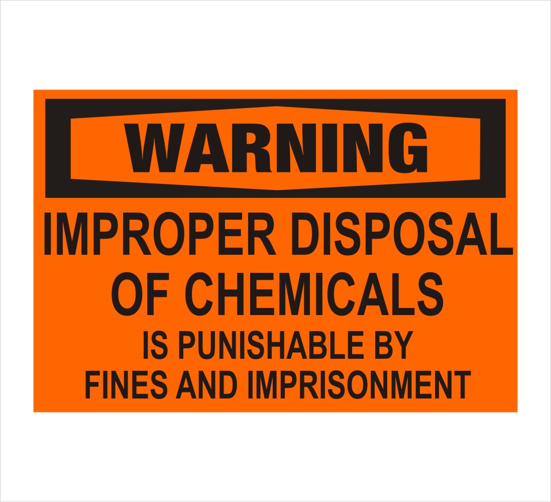 Disposal of Chemicals Warning Decal