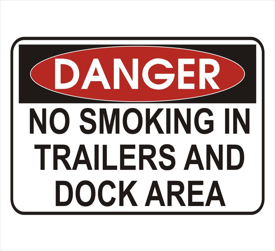 No Smoking in Trailers Danger Decal