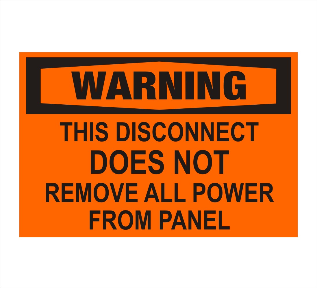 Does Not Remove All Power Warning Decal