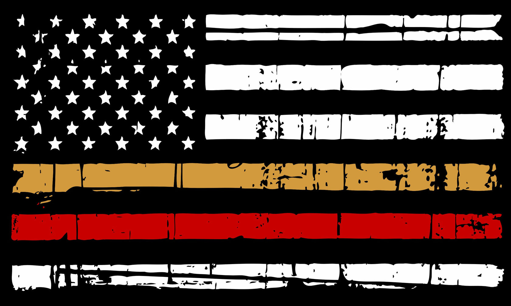 Firefighter Dispatcher Tattered Flag Decal Powercall Sirens LLC