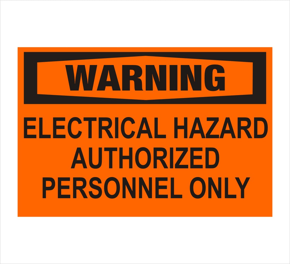 Electrical Hazard Auth. Personnel Only Warning Decal