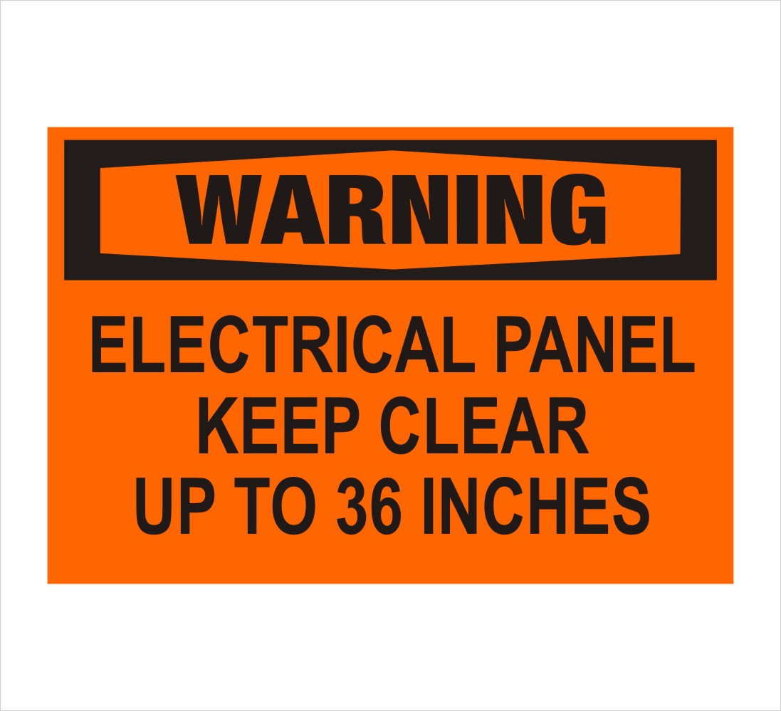 Keep Panel Clear Up To 36 Inches Warning Decal