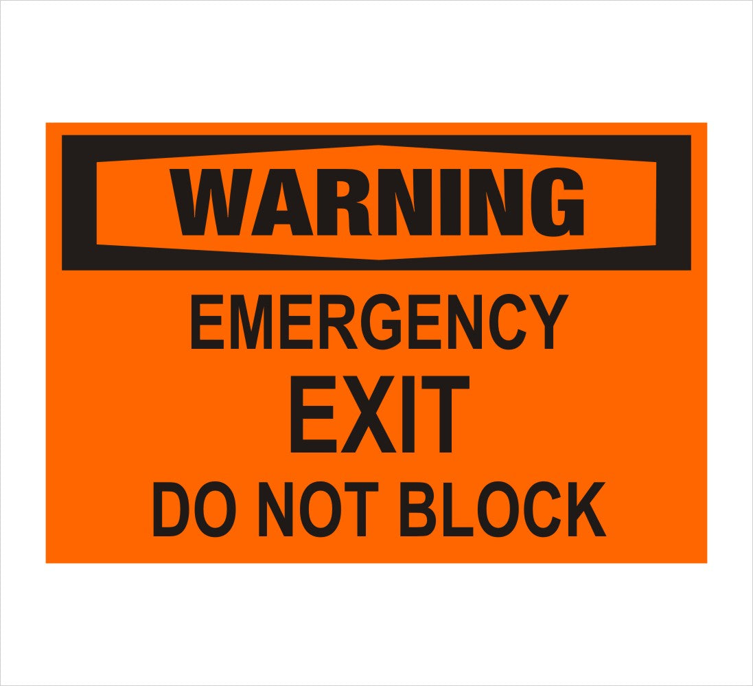 Emergency Exit Do Not Block Warning Decal – Powercall Sirens LLC