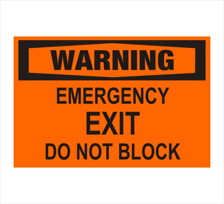 Emergency Exit Do Not Block Warning Decal