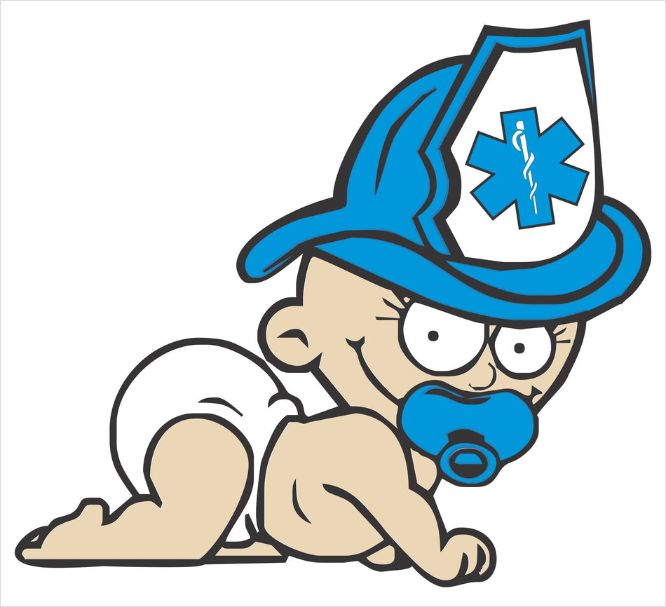 Blue Baby With EMS Hat Decal - Powercall Sirens LLC