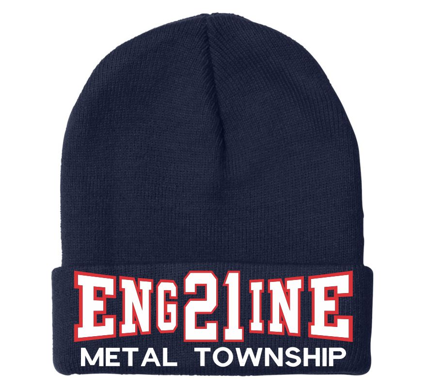 Engine 21 Metal Township Embroidered Winter Hat – Powercall Sirens LLC