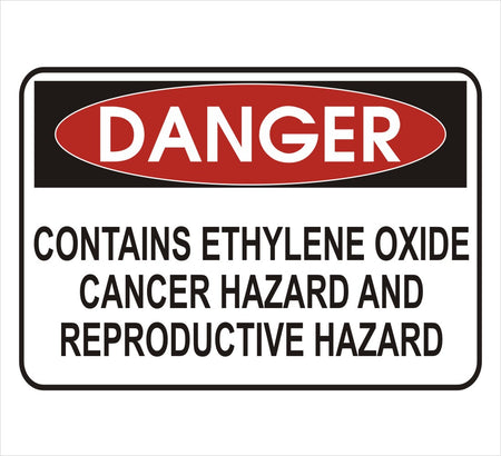 Contains Ethylene Oxide Danger Decal