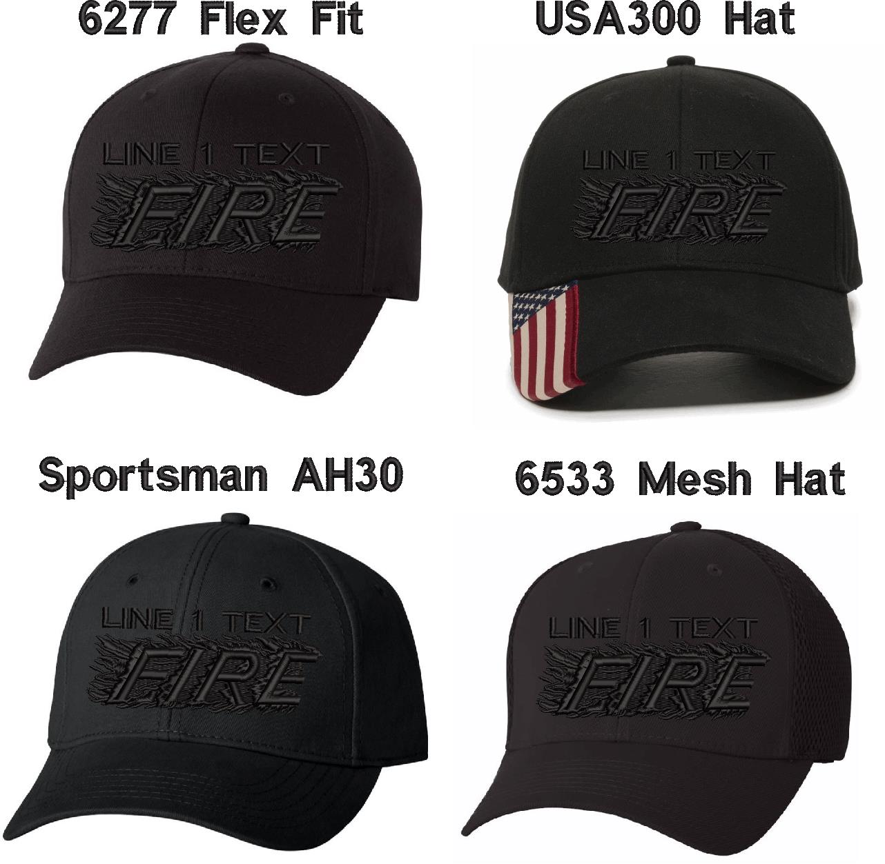 NY FIRE Style BLACKOUT Embroidered Hat - Powercall Sirens LLC