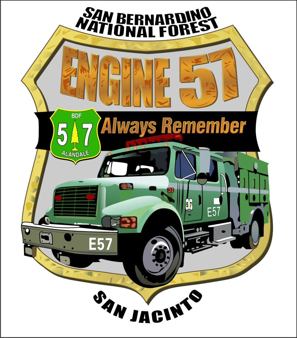 Engine 57 Forest Service  Memorial Decal