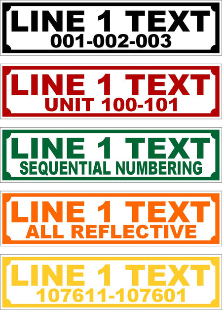 Sequential Larger Equipment Labels 3" x 0.75" - Powercall Sirens LLC