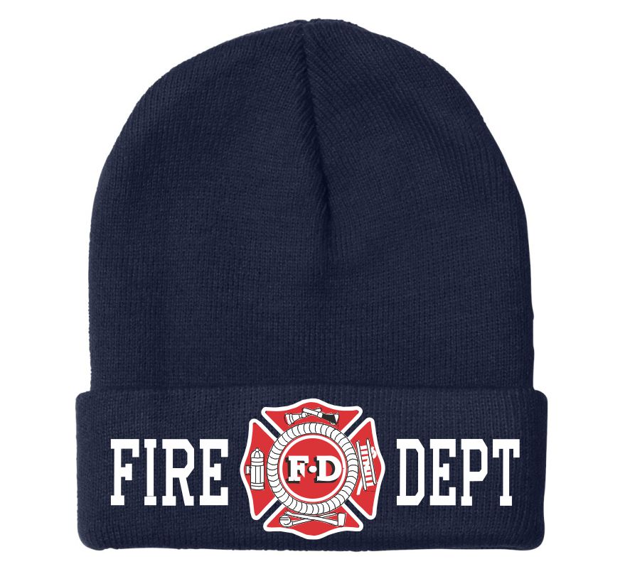 Fire Dept. Maltese Embroidered Winter Hat