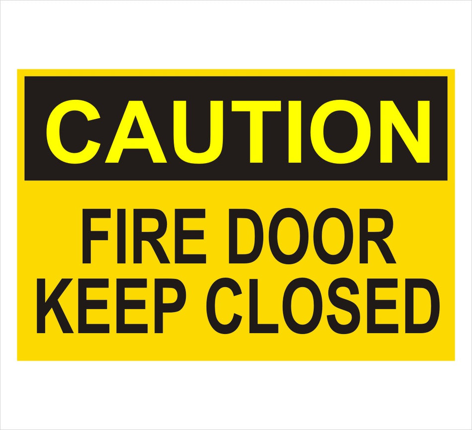 Caution Keep Fire Door Closed Decal