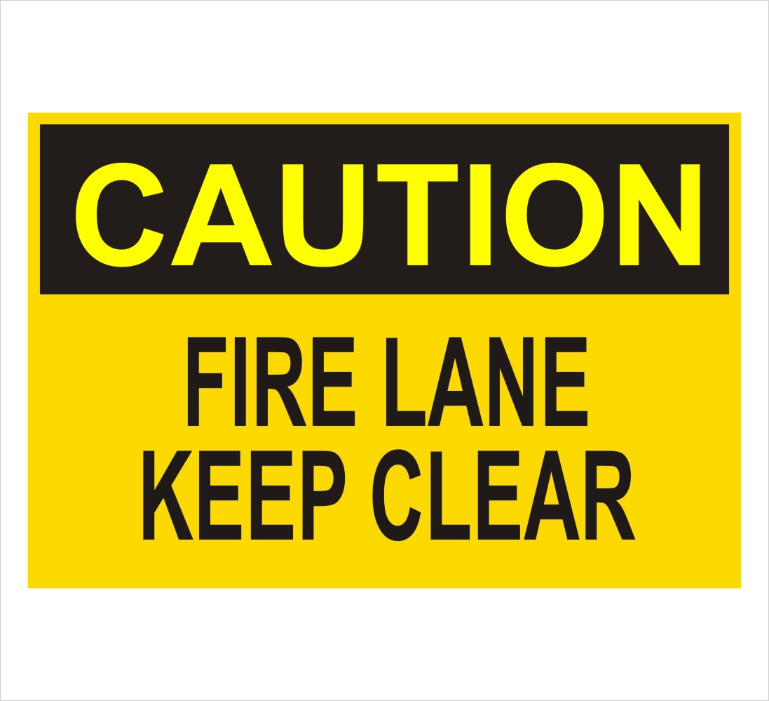 Caution Fire Lane Keep Clear Decal