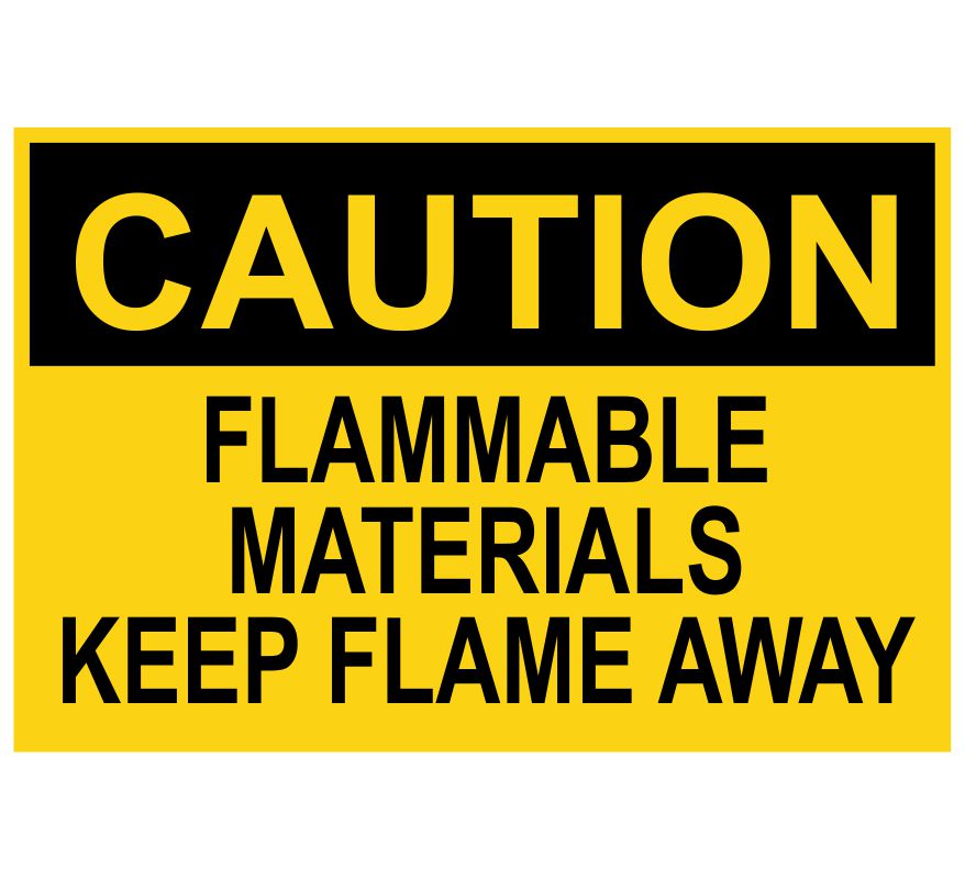 Caution Flammable Materials Decal