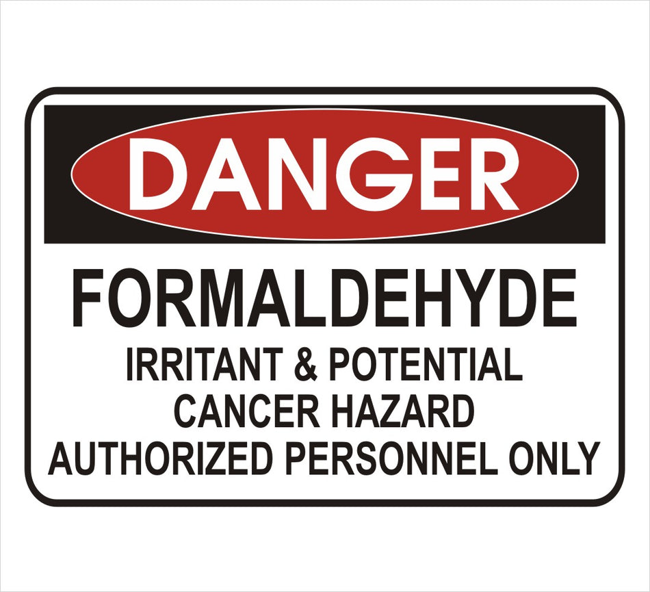 Formaldehyde Irritation Danger Decal