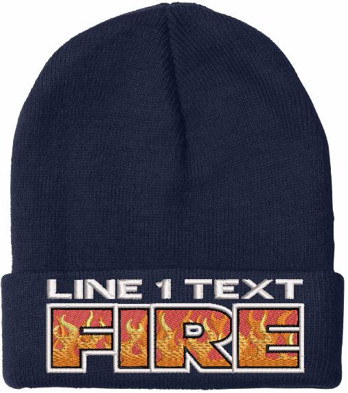 Fire FLAME Style Embroidered Winter Hat - Powercall Sirens LLC