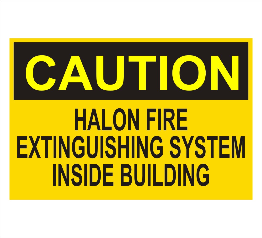 Caution Halon Fire Extinguishing System Decal – Powercall Sirens LLC